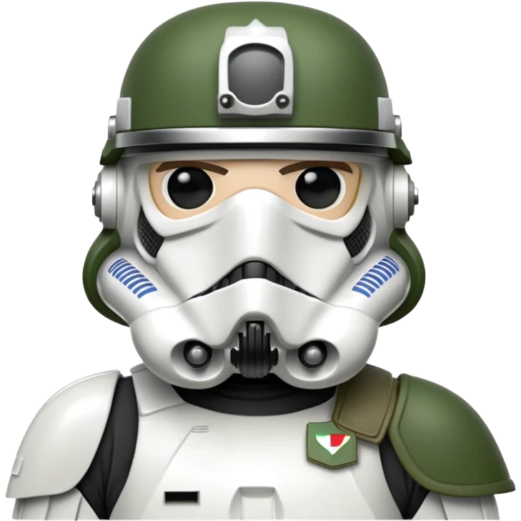 Stormtrooper wearing green barete emoji