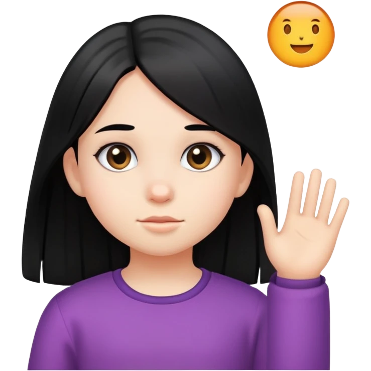 a kid girl with black straight hair emoji