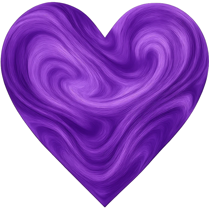 heart with a swirling amethyst purple effect, no background emoji