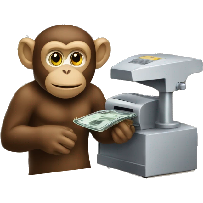 Monkey behind the cash register emoji