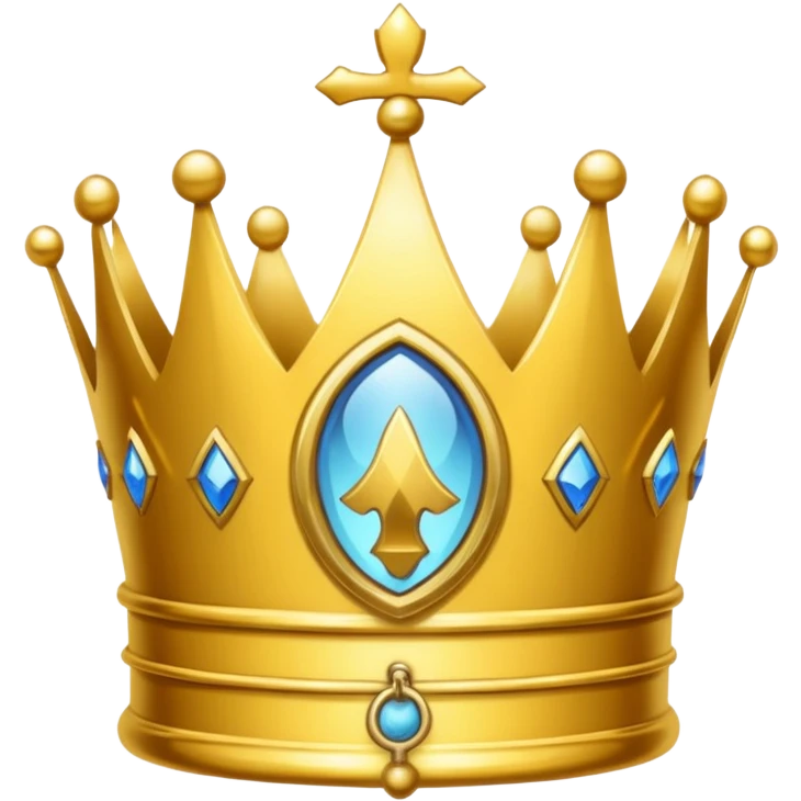 A crown emoji in the style of Apple emoji with a window and a knocker. emoji