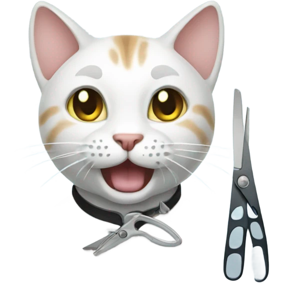 cat with scissors and water emoji emoji