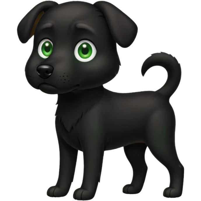  black dog green eye emoji