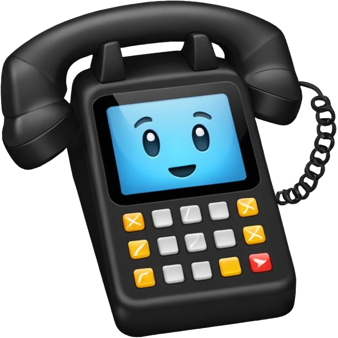 telefono con fondo negro que diga "llamada entrante" emoji