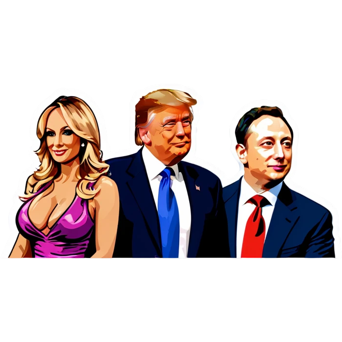 All Four people, Trump, Stormy Daniels, Musk, and Bezos, side-by-side, sit emoji