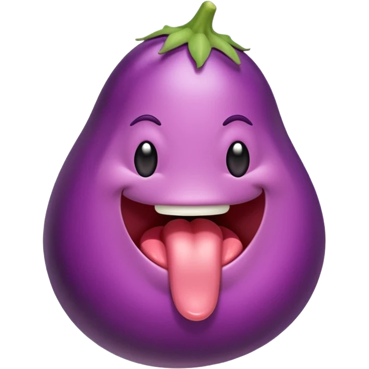 tongue and eggplant emoji