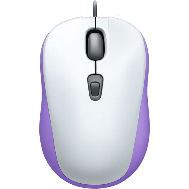 Pastel purple and white gaming computer mouse emoji