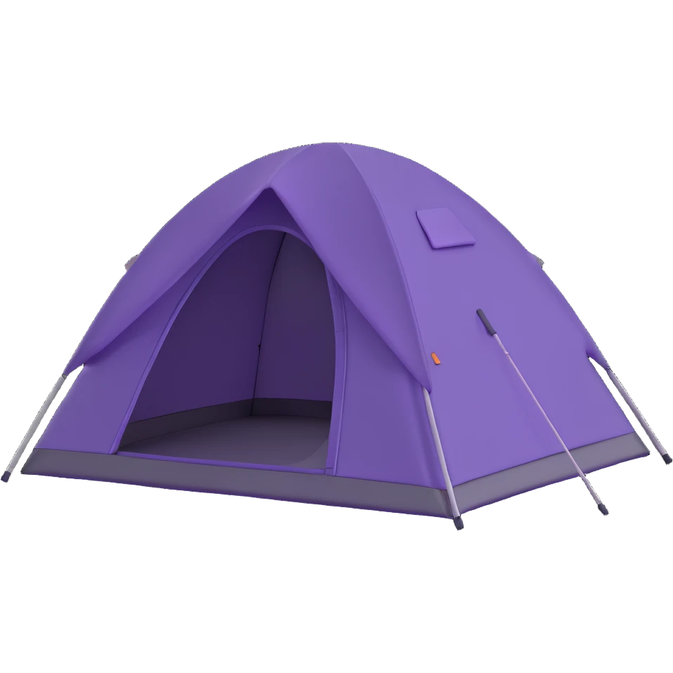 green and yellow camping tent emoji