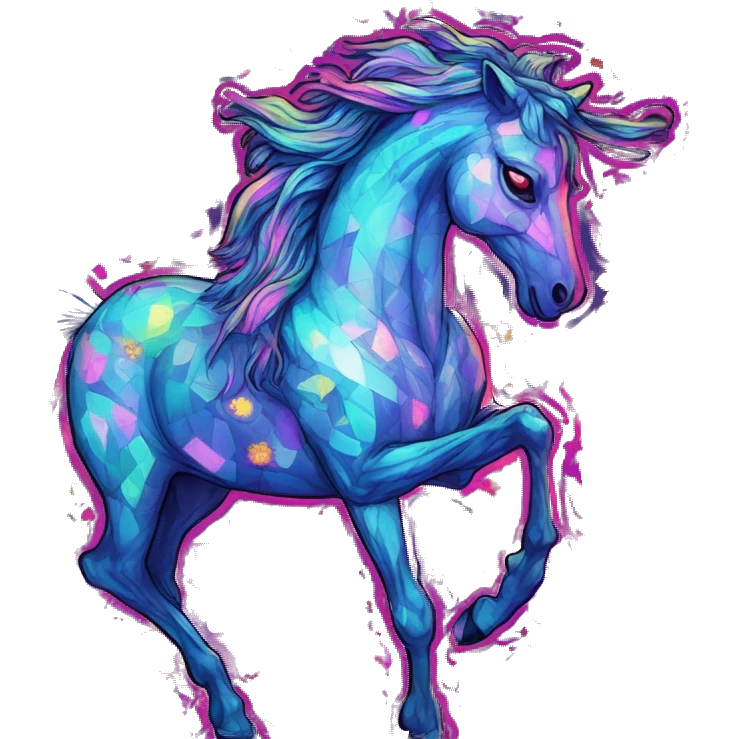 Trippy patchwork glass Zombie Pegasus unicorn psychedelic flowers floral groovy art neon rave raving emoji