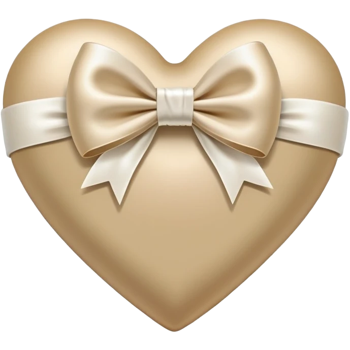 beige heart with white bow emoji