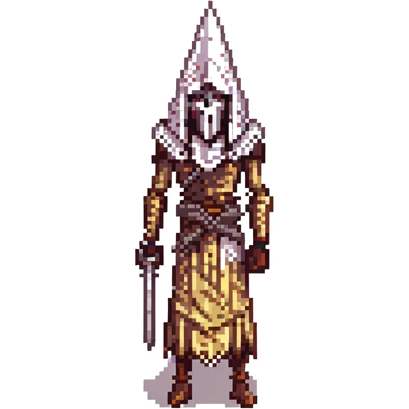 Silent Hill character emote for Twitch, pixel art style, Pyramid Head with a menacing pose emoji