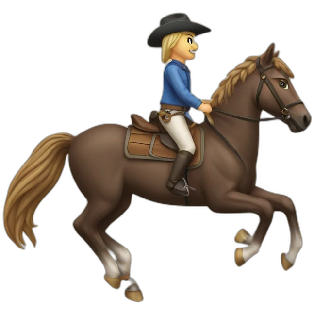 Mais c’est sur un cheval emoji