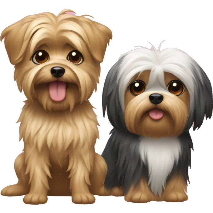 Yorkshire and shitzu emoji
