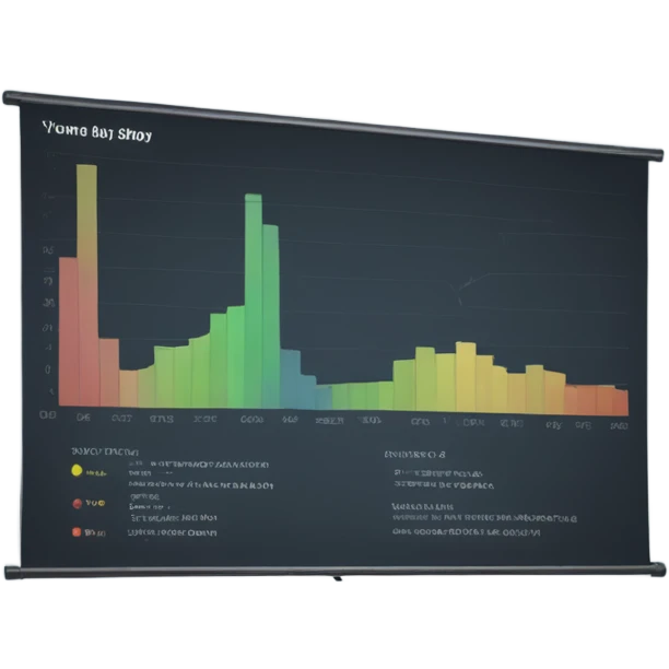 person presenting data chart to audience on screen emoji