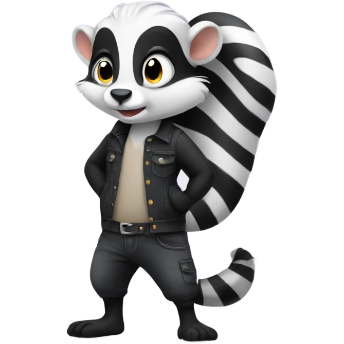 Skunk wearing pants emoji