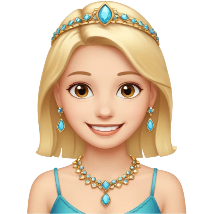 smiling girl with jewelry emoji