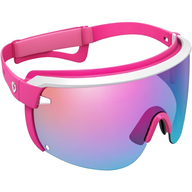 sporty pink shield visor sunglasses with extra thick frame and side protection, wraparound design, massive build, one-piece lens emoji
