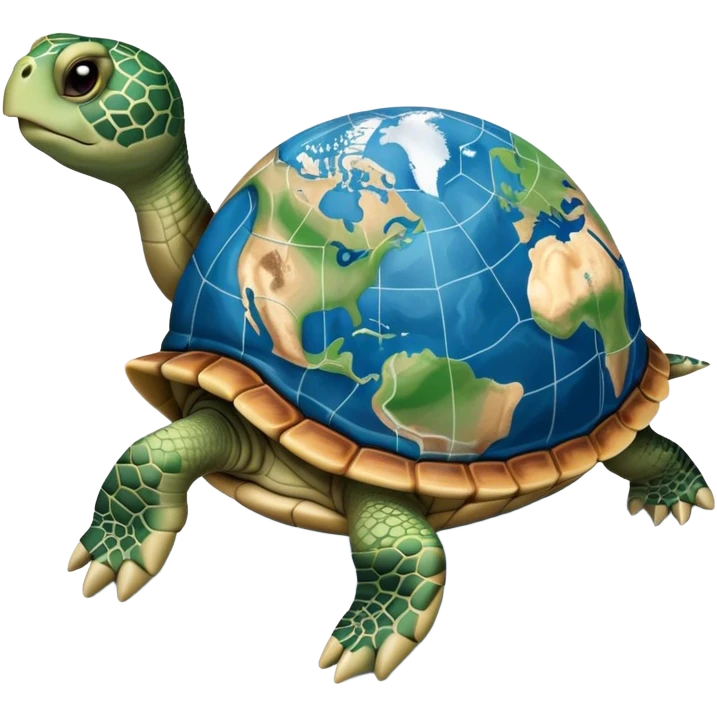 turtle with the earths map on its back emoji
