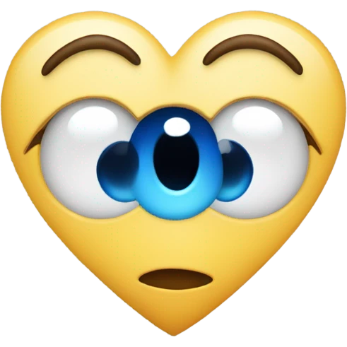 Heart eyes emoji with blue heart eyes emoji