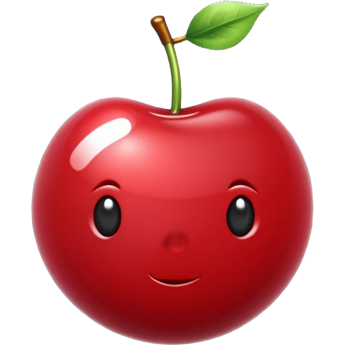metallic dark red cherry candy emoji