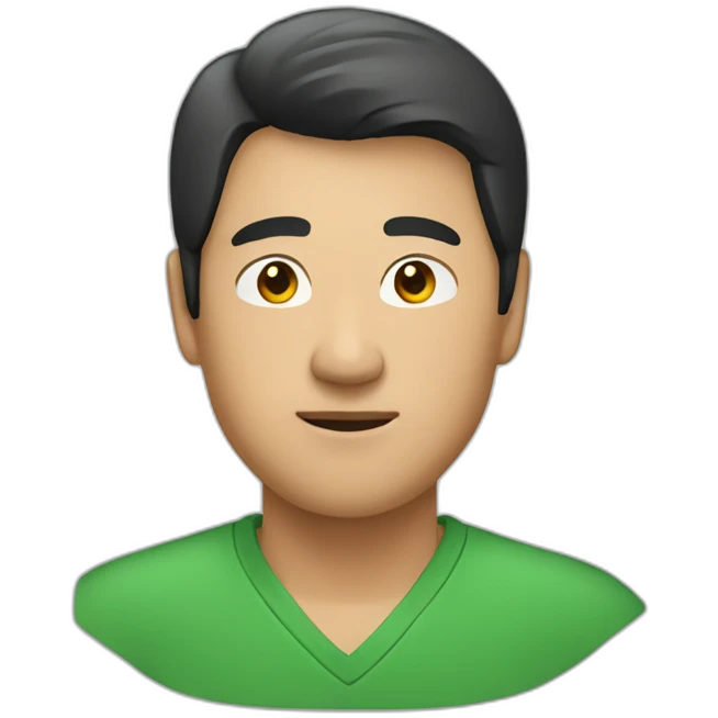 asian man in green v neck emoji
