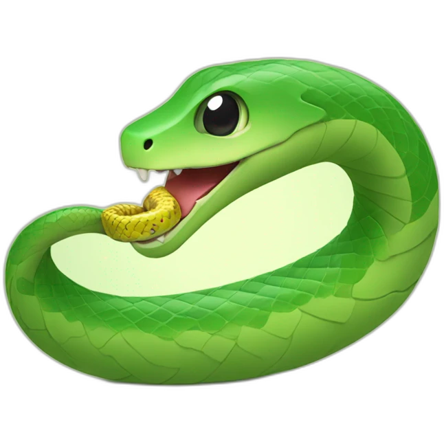 cute little snake eating a phone. emoji