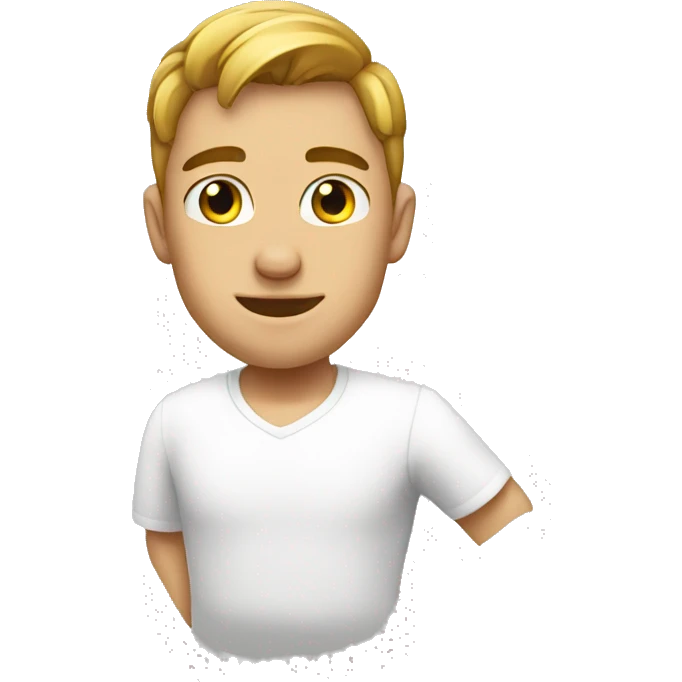 cool guy in white shirt emoji