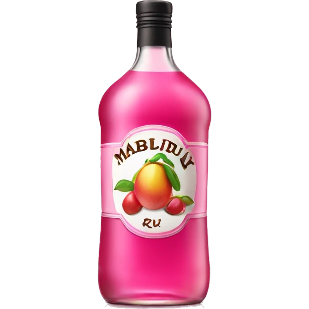 Realistic pink Malibu rum bottle isolated   emoji