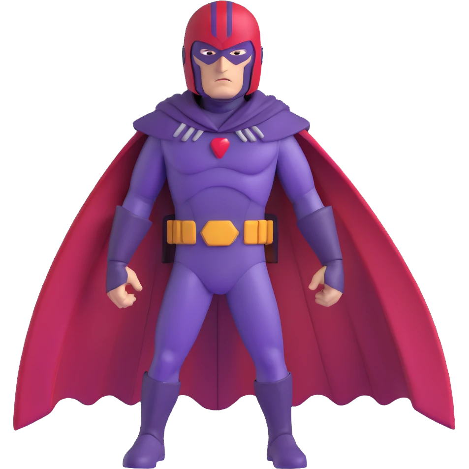 Magneto Marvel character with red helmet and purple cape emoji