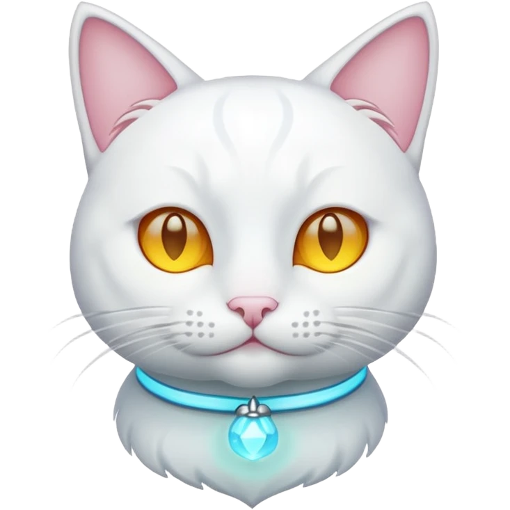 white cat luminous emoji