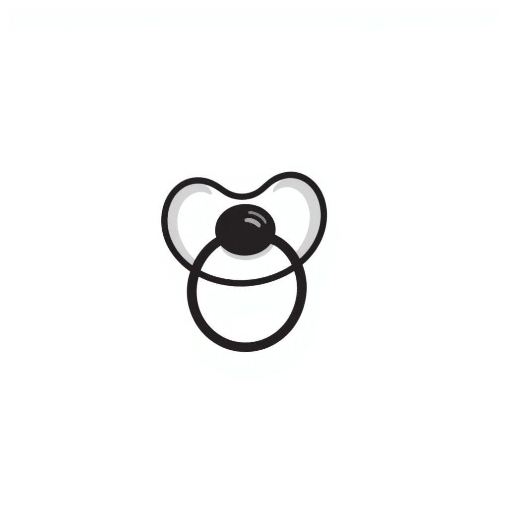 a pacifier, hand drawn doodle style emoji