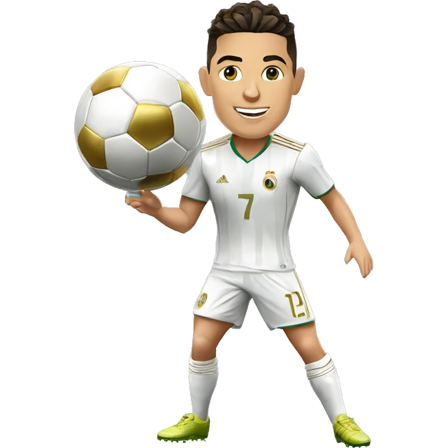 Cristiano Ronaldo avec un ballon d'or emoji