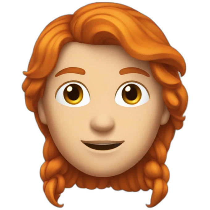 Une rousse avec des cheveux en bataille  emoji