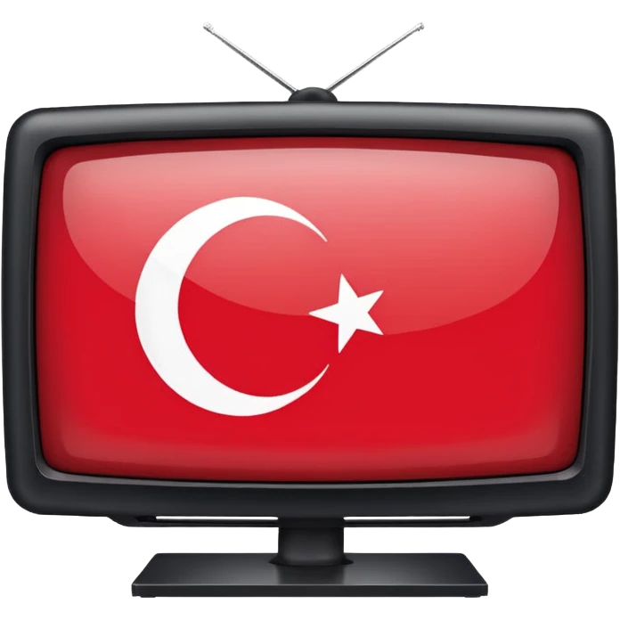 TV screen with the Turkish flag inside emoji