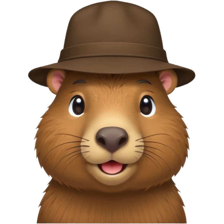 Capibara with a hat on the corner of his head emoji