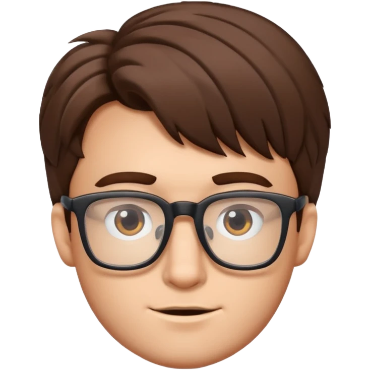 A geek guy with bushy hair and rectangle glasses  emoji