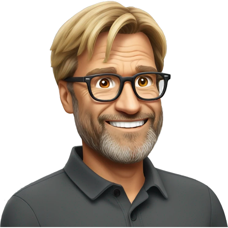 jurgen Klopp without glasses hug emoji
