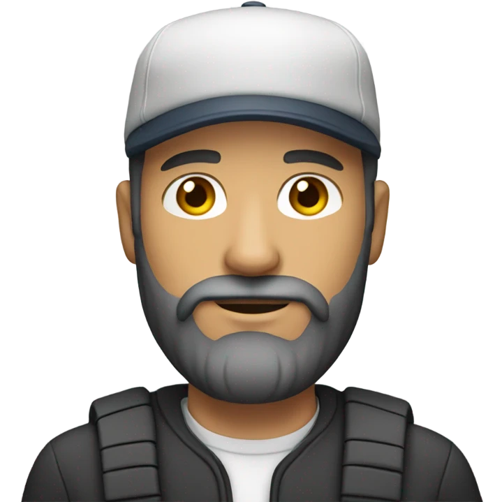 White man man with beard and cap emoji