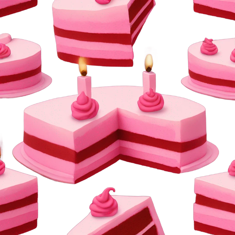 a cake that is red and pink  emoji