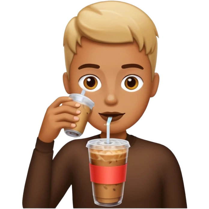 drinking an iced coffee  emoji