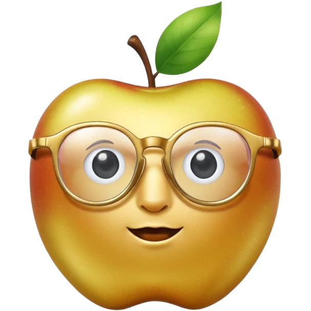 golden apple with glasses emoji