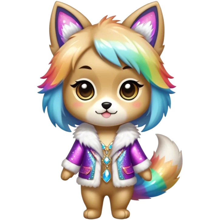  High quality detailed Cute Cool Kawaii stylish Pretty Chibi Fur-Sona Shiny Colorful Sparkly Fakemon Full Body emoji