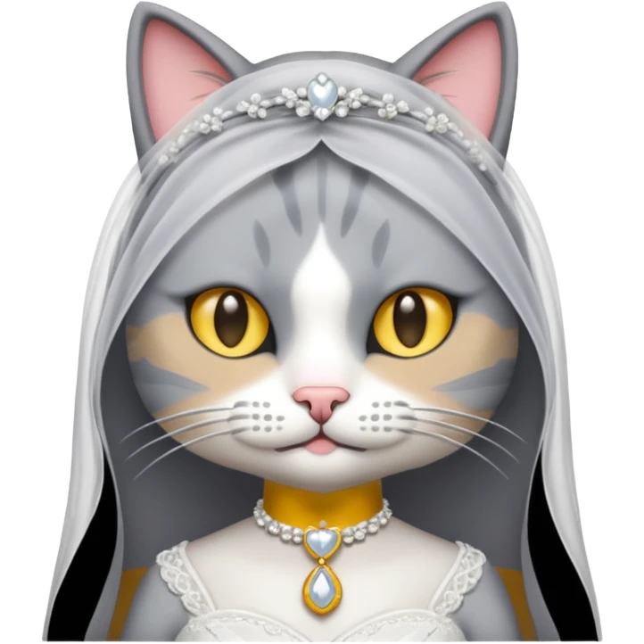 grey cat bride emoji