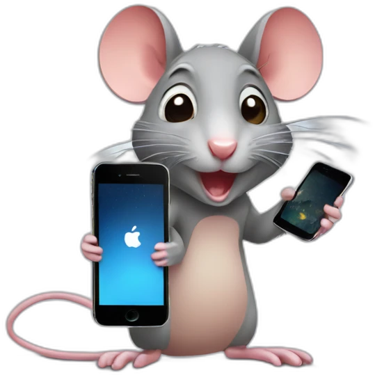 rat with an iphone emoji