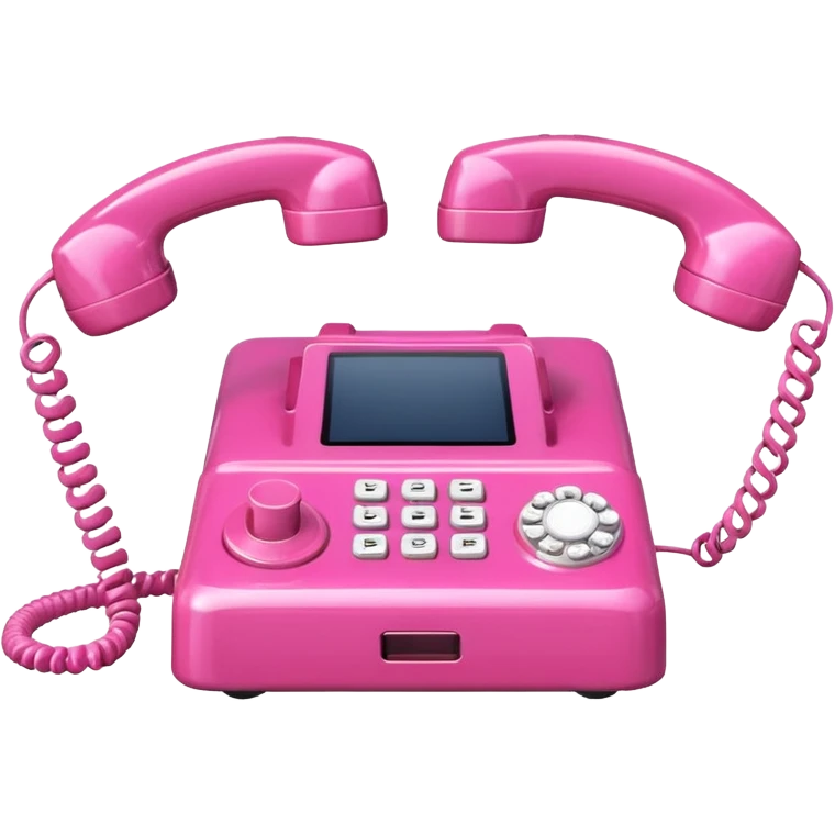 two pink phones switching with each other emoji