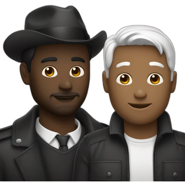 Un homme noir et un homme blanc qui ce serre la main emoji