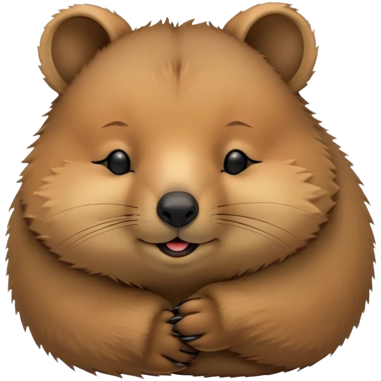 Meme-Worthy Cute Sleeping Quokka Portrait Emoji, Head resting peacefully with a contented smile, showcasing a delightfully compact build and a luxuriously soft brown fur, eyes shut in a serene, restful nap, Simplified yet hilariously adorable features, highly detailed, glowing with a soft, drowsy light, high shine, relaxed and utterly lovable, stylized with an air of playful laziness, bright and heartwarming, soft glowing outline, capturing the essence of a comically sleepy quokka, so meme‐worthy it feels like it could instantly become the next viral sensation of adorable slumber! emoji