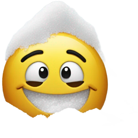 happy emoji with a big nose with a pile of salt infront of it emoji