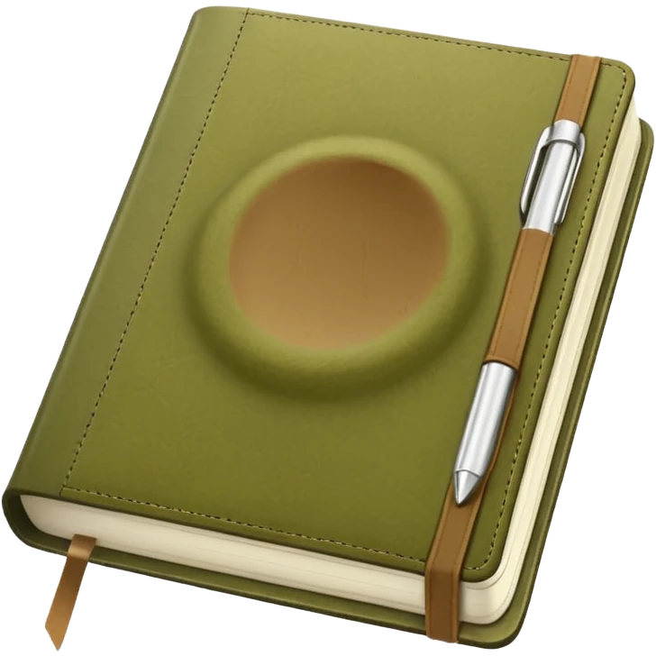Pale olive Planner open notebook emoji