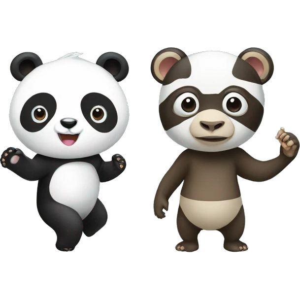 Panda with monkey  emoji